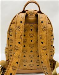 MCM Cognac Brown Medium Studded Backpack